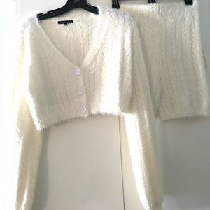 Matching set shorts and cardigan